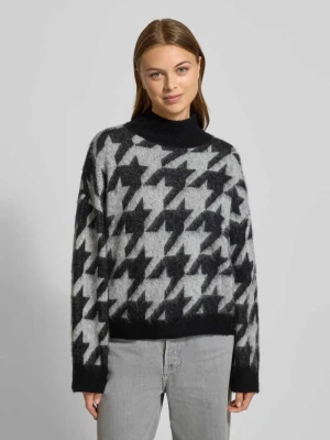 Sweter o kroju relaxed fit z dzianiny z dodatkiem wełny model ‘SWAN’ HUGO