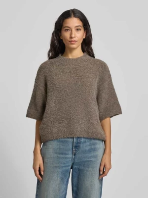 Sweter o kroju relaxed fit z dzianiny z mieszanki lnu z dodatkiem wełny z alpaki model ‘ZOLLY’ American vintage