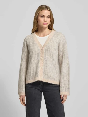 Kurtka o kroju relaxed fit z dzianiny z mieszanki wełny z dodatkiem wełny z alpaki model ‘FALVA’ Selected Femme