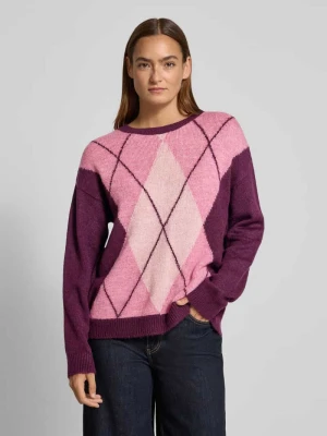 Sweter o kroju relaxed fit z imitacji dzianiny MORE & MORE