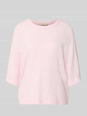 Sweter o kroju relaxed fit z mieszanka wiskozy model 'Vicki' Freequent Jasnoróżowy