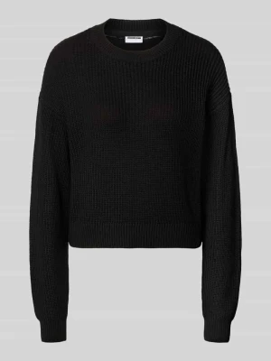 Sweter o kroju relaxed fit z mieszanki bawełny model 'Maysa' Noisy May Czarny
