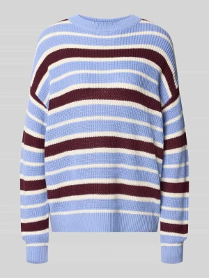 Sweter o kroju relaxed fit z mieszanki bawełny model 'Maysa' Noisy May Jasnoniebieski