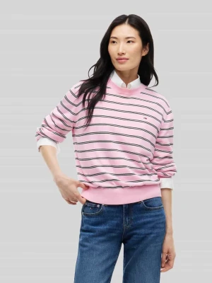 Sweter o kroju relaxed fit z mieszanki bawełny Tommy Jeans Różowy