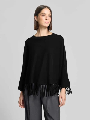 Sweter o kroju relaxed fit z mieszanki wełny z dodatkiem kaszmiru HERZENS Czarny