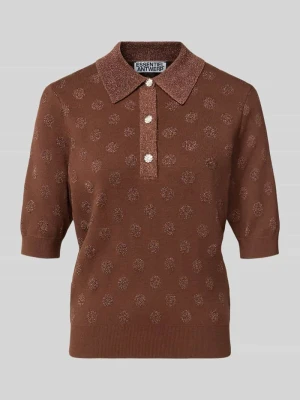 Sweter o kroju relaxed fit z mieszanki wiskozy model 'KRAB' Essentiel Antwerp Średniobrązowy melanż