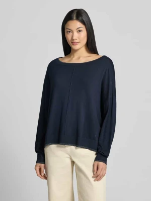 Sweter o kroju relaxed fit z mieszanki wiskozy model 'MAGLIA CHIUSA' Liu Jo Ciemnoniebieski
