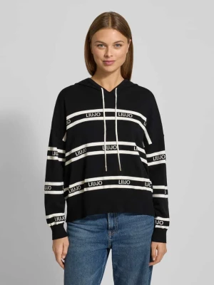 Sweter o kroju relaxed fit z mieszanki wiskozy z wyhaftowanym logo LIU JO SPORT