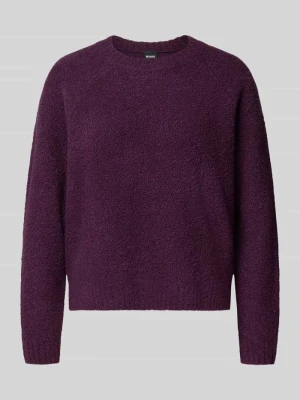 Sweter o kroju relaxed fit z mieszanki żywej wełny i kaszmiru model 'Febisana' Boss Fioletowy