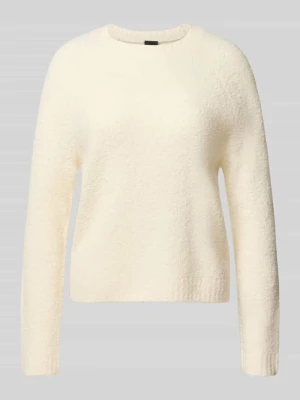 Sweter o kroju relaxed fit z mieszanki żywej wełny i kaszmiru model 'Febisana' Boss Złamany biały
