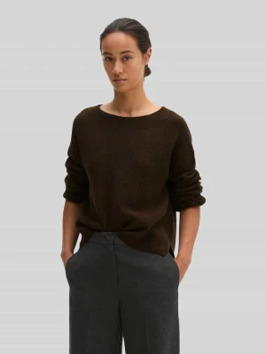 Sweter o kroju relaxed fit z mieszanki żywej wełny Marc O'Polo Ciemnobrązowy