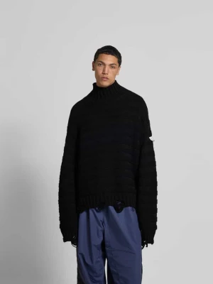 Sweter o kroju relaxed fit z mieszanki żywej wełny MM6 Maison Margiela Czarny