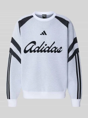 sweter o kroju relaxed fit z napisem z logo model 'TIRO' Adidas Biały