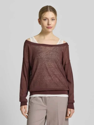 Sweter o kroju relaxed fit z przezroczystego materiału Boss