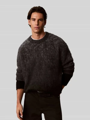 Sweter o kroju relaxed fit z żywej wełny z efektem ombre Calvin Klein Jeans Czarny