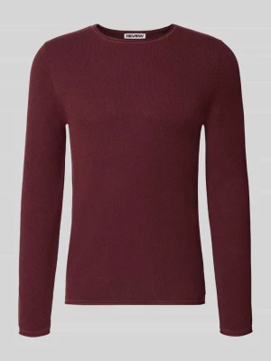 Sweter o kroju slim fit z czystej bawełny REVIEW Bordowy