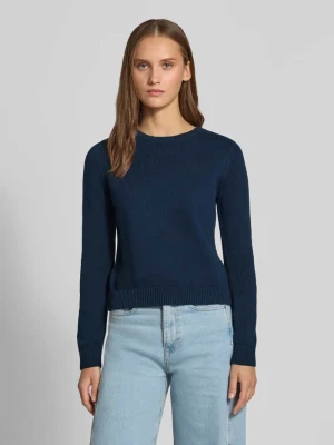 Sweter o kroju slim fit z czystej bawełny REVIEW Ciemnoniebieski