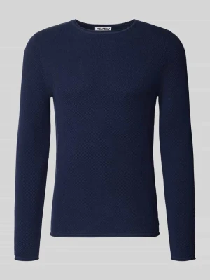 Sweter o kroju slim fit z czystej bawełny REVIEW Granatowy