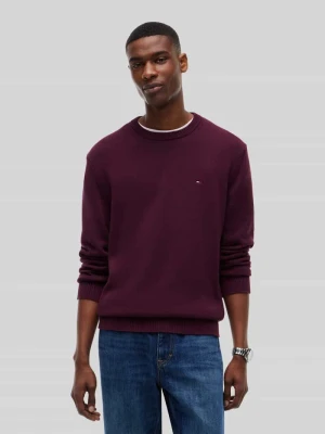 Sweter o kroju slim fit z czystej bawełny Tommy Jeans Bordowy