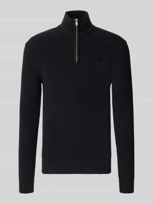 sweter o kroju slim fit z czystej bawełny w imitacji dzianiny Replay Czarny