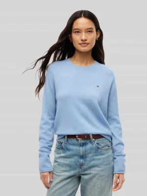 Sweter o kroju slim fit z czystej wełny Tommy Hilfiger Jasnoniebieski