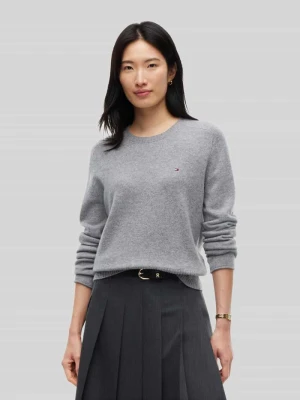 Sweter o kroju slim fit z czystej wełny Tommy Hilfiger Średnioszary