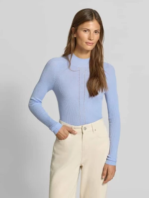 Sweter o kroju slim fit z dodatkiem wełny MYON Błękitny