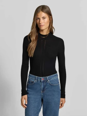 Sweter o kroju slim fit z dodatkiem wełny MYON Czarny
