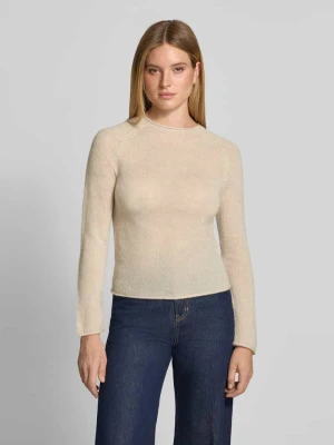 Sweter o kroju slim fit z domieszką mieszanki wełny i alpaki comma Beżowy