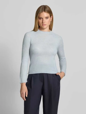 Sweter o kroju slim fit z domieszką mieszanki wełny i alpaki comma Jasnoniebieski