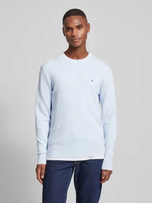 Sweter o kroju slim fit z dzianiny o fakturze jodełki Tommy Hilfiger