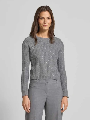 Sweter o kroju slim fit z dzianiny z czystej żywej wełny model ‘USSURI’ Max Mara Studio