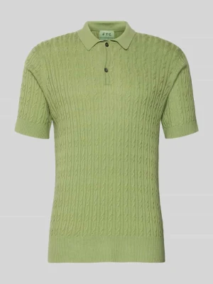 Sweter o kroju slim fit z krótkim rękawem i efektem dzianiny z dodatkiem kaszmiru FTC-Cashmere