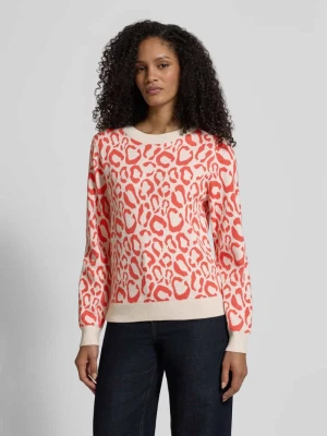 Sweter o kroju slim fit z mieszanki wiskozy Model 'JACQUARD' Vila