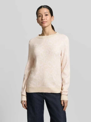 Sweter o kroju slim fit z mieszanki wiskozy Model 'JACQUARD' Vila