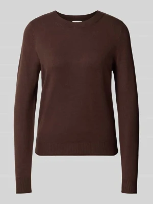 Sweter o kroju slim fit z mieszanki wiskozy s.Oliver Ciemnobrązowy