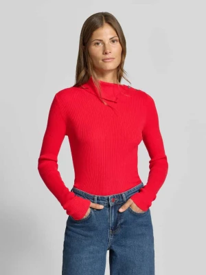 Sweter o kroju slim fit z mieszanki wiskozy w imitacji dzianiny MYON Czerwony