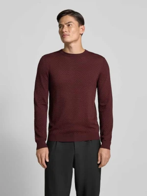 Sweter o kroju slim fit z mieszanki wiskozy z fakturowanym wzorem Antony Morato
