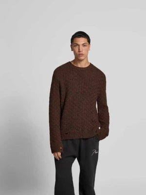 Sweter o kroju slim fit z mieszanki żywej wełny MM6 Maison Margiela Średniobrązowy