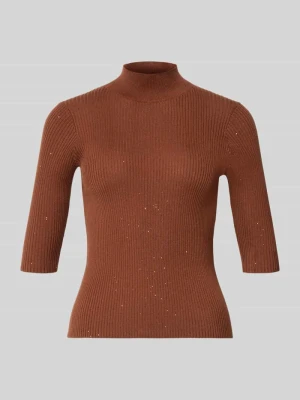 sweter o kroju slim fit ze stójką model 'GALLO' Marella Jasnobrązowy