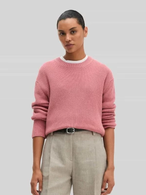 Sweter o luźnym kroju z czystej bawełny Marc O'Polo Mocnoróżowy