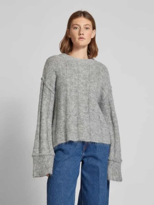 Sweter o luźnym kroju z dzianiny z dodatkiem wełny z detalami na brzegach model ‘RUBBLE’ Pieces