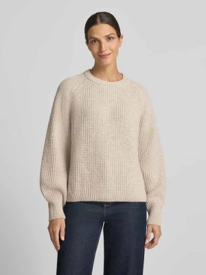 Sweter o luźnym kroju z mieszanki wełny model 'RIB KNIT' ARMEDANGELS Beżowy