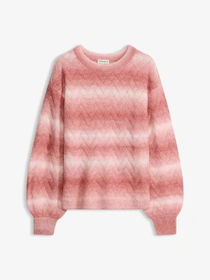 Sweter o pudełkowym kroju BonPrix różowy