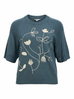 T-shirt z nadrukiem Object granatowy