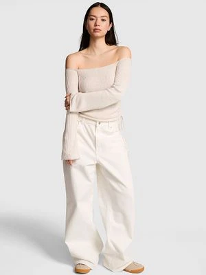 Sweter off-shoulder z marszczeniem po bokach Victoria's Secret