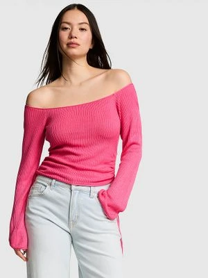 Sweter off-shoulder z marszczeniem po bokach Victoria's Secret