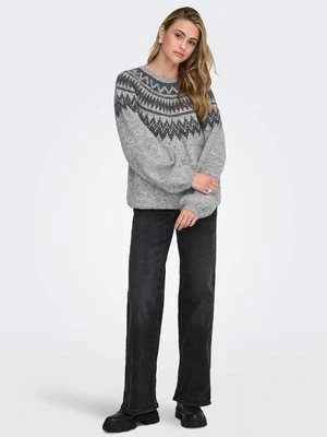 Sweter Only jasnoszary melanż