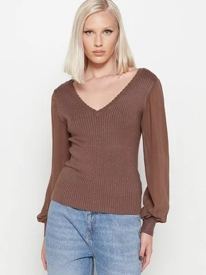 Sweter Only ciemnobrązowy