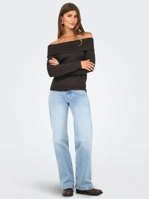 Sweter Only ciemnobrązowy